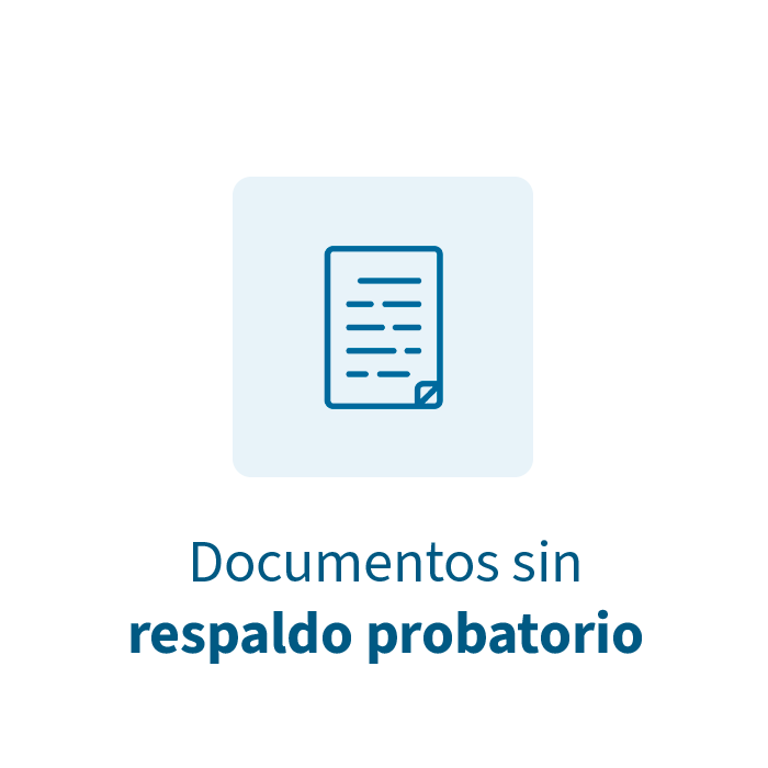 documentos sin respaldo
